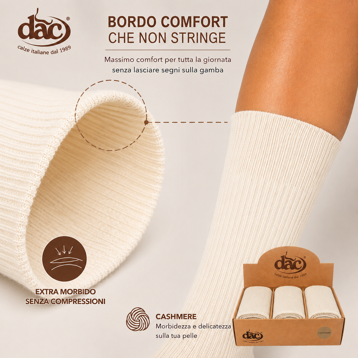 DAC Kashmirstrumpor – Vita, 3 par