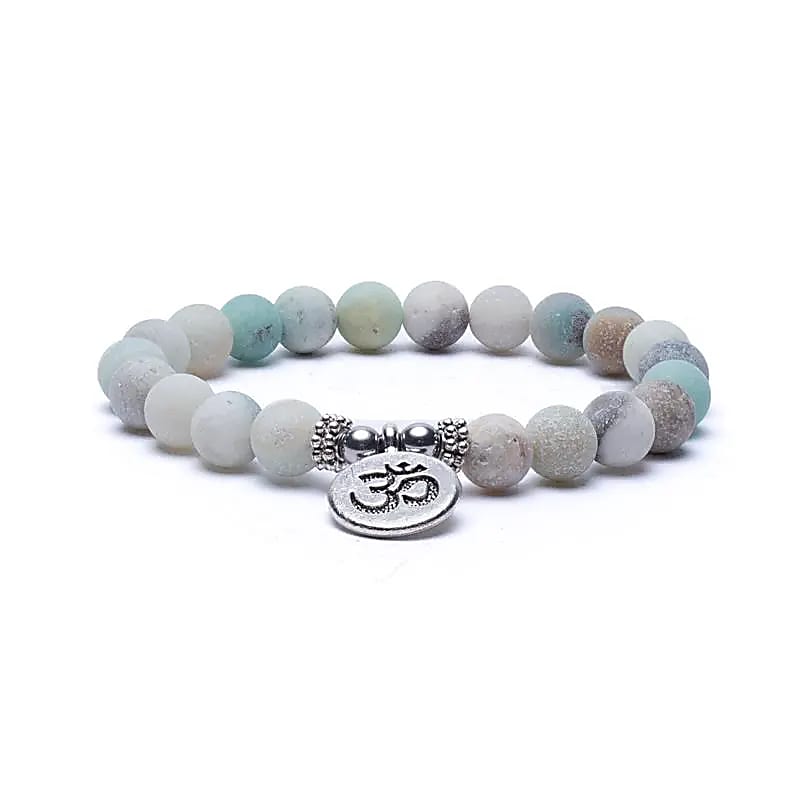 Armband 8mm Amazonit & Ohm