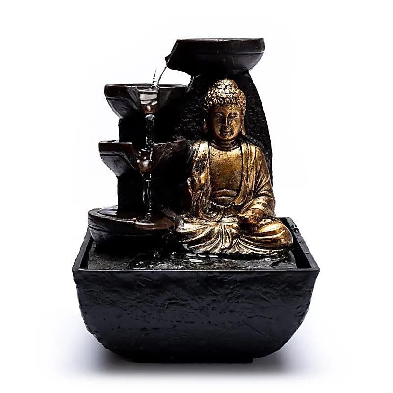 Buddha-pöytävesisuihkulähde LED-valolla – Feng Shui sisustukseen