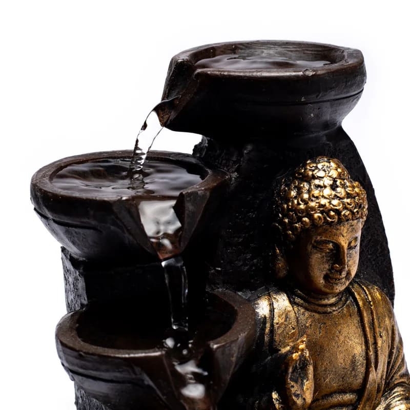 Buddha-pöytävesisuihkulähde LED-valolla – Feng Shui sisustukseen