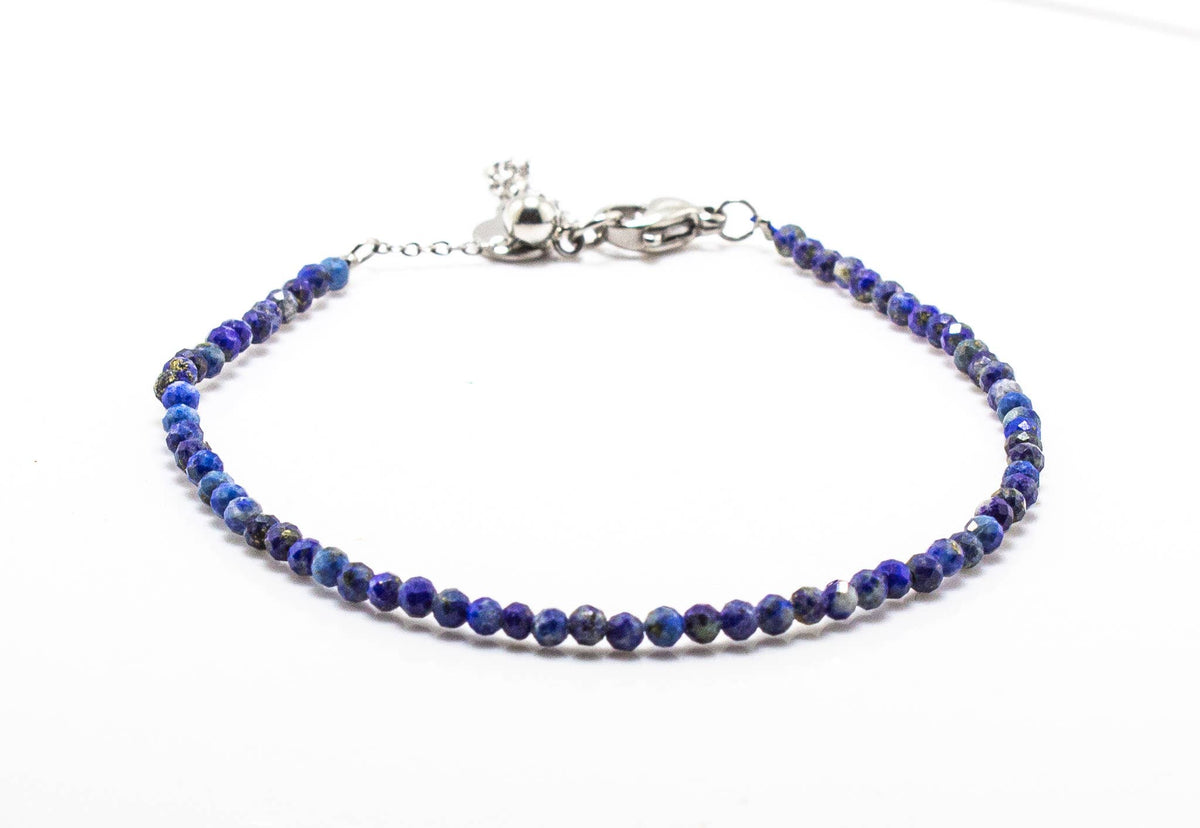 Armband Lapis Lazuli 4 mm - fasettslipad