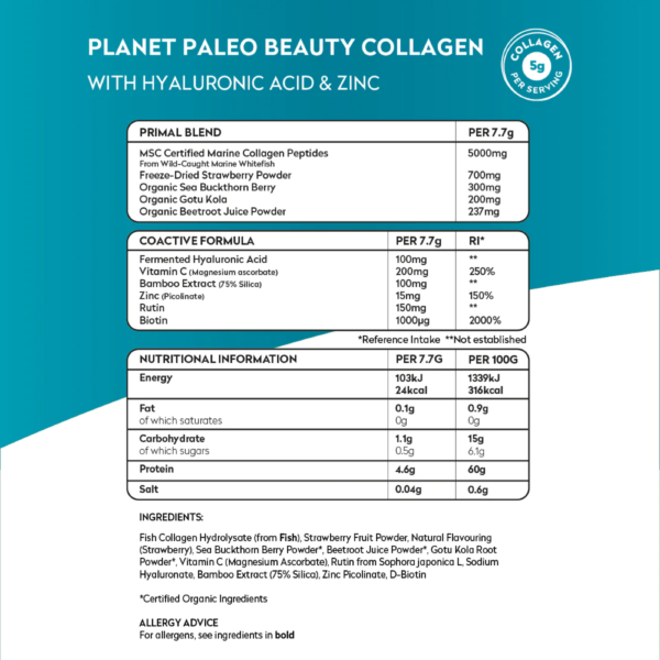 Planet Paleo Beauty Collagen Kalakollageeni 231g