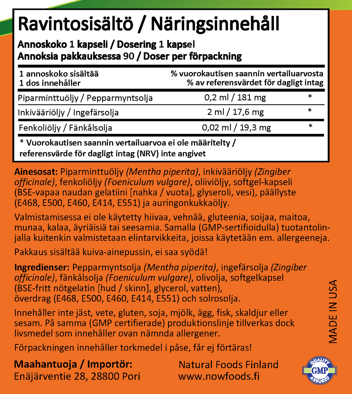 Pepparmyntskapslar 90 kapslar - piparmintkapsel
