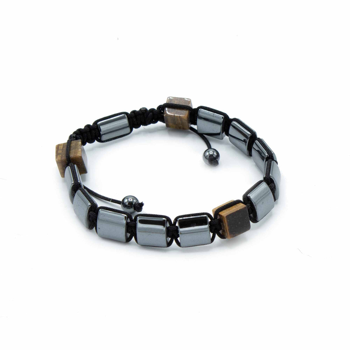 Magneettinen Hematiitti-Tiikerinsilmä Shamballa-rannekoru
