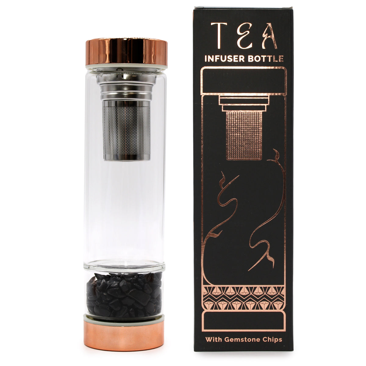 Lasipullo teesiivilällä 500ml- Onyx