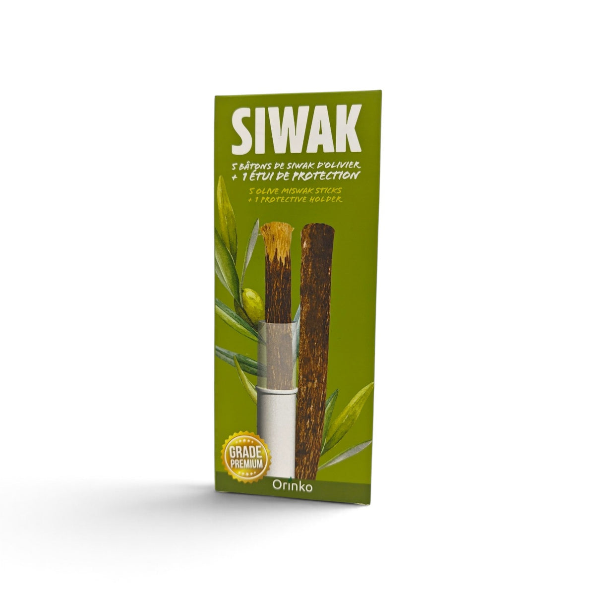 Olive Miswak Siwak Hammastikku x5 + 1 suojakotelo