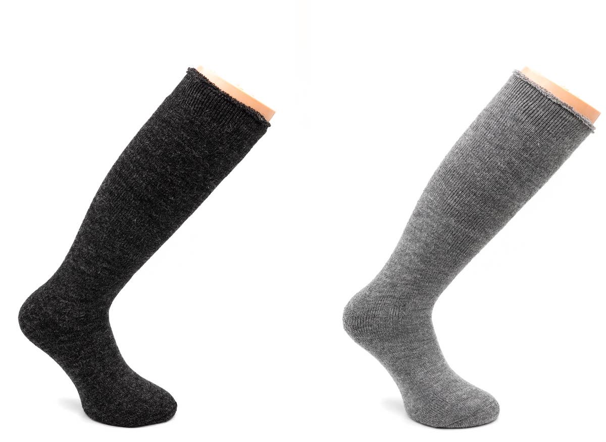 2 Pairs - TERRY Long Alpaca Terrycloth Socks Laser Cut