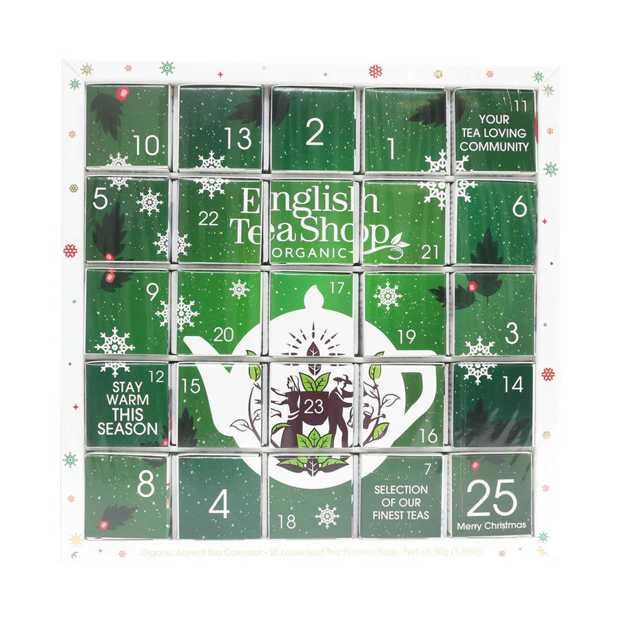 ETS Teejulkalender Grön, 25 pyramidpåsar