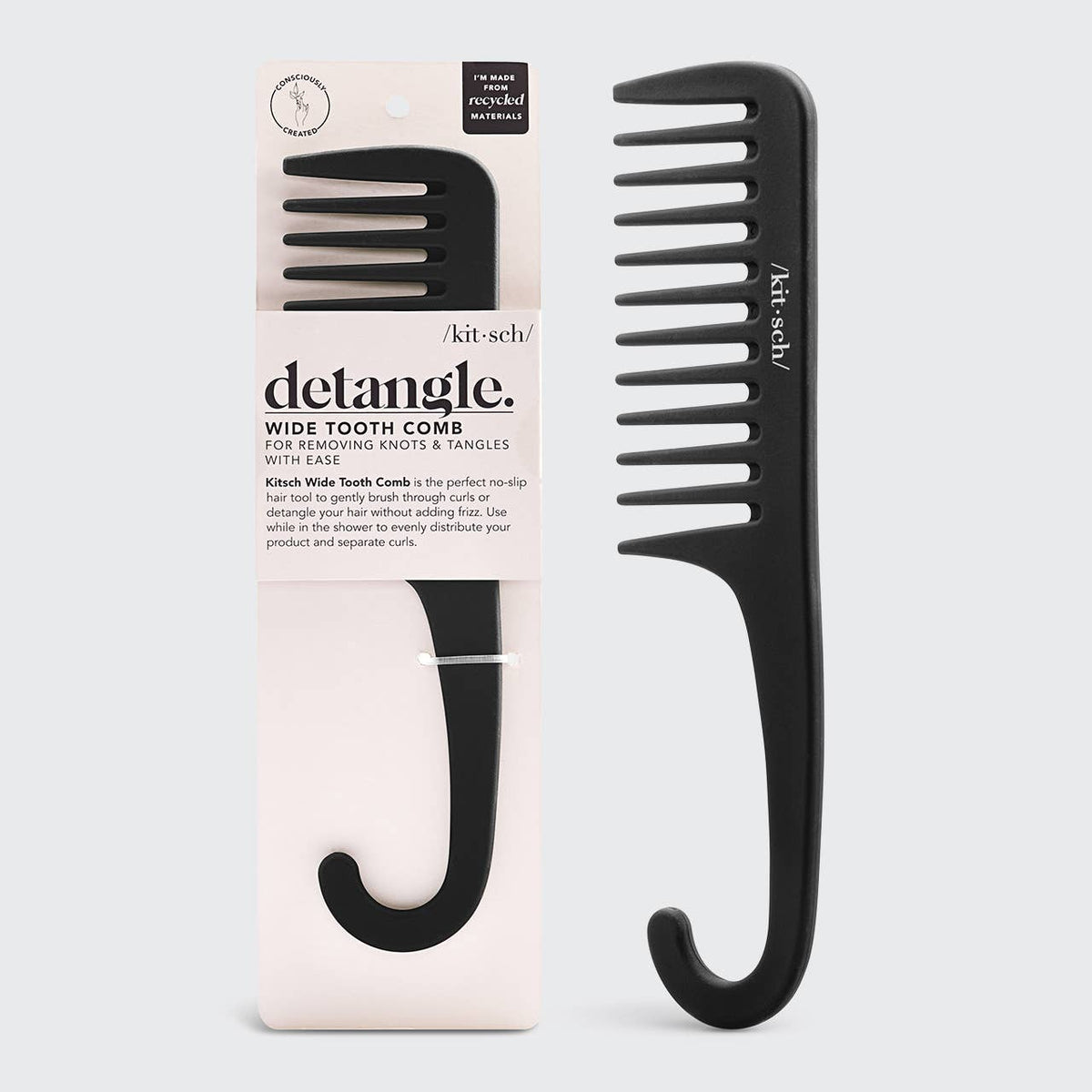 Wide Tooth Comb in Recycled Plastic, Kampa kierrätysmuovista