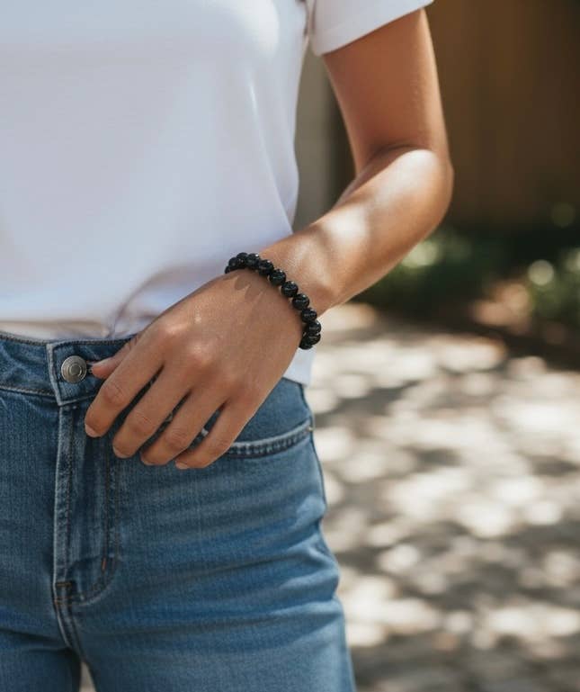 Shungitarmband med 8 mm pärlor