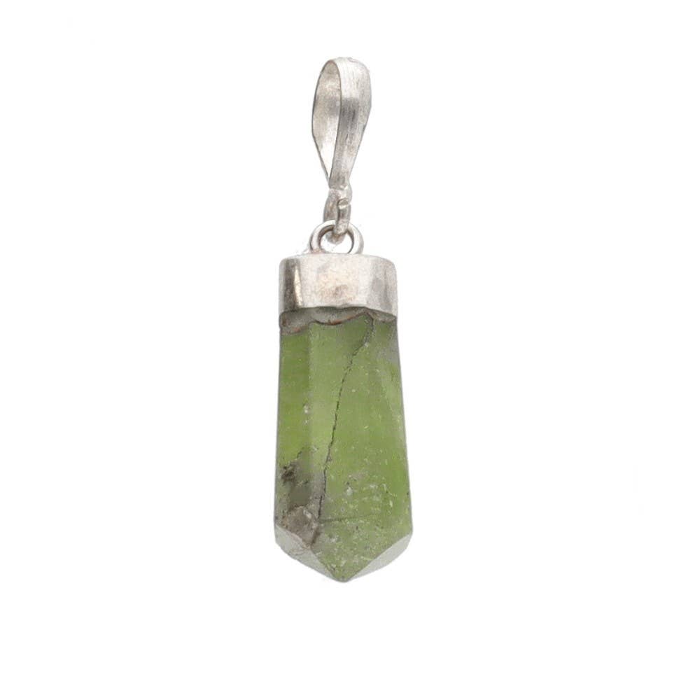 Polished Peridot Pendant in 925 Sterling Silver