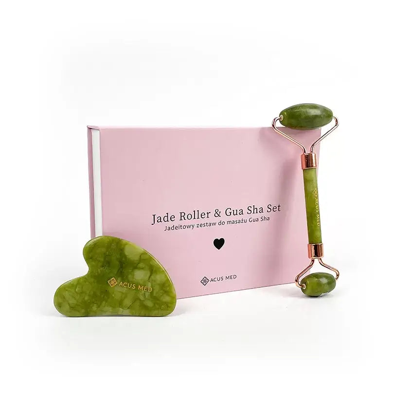 Gua Sha -setti: jaderulla ja kivi