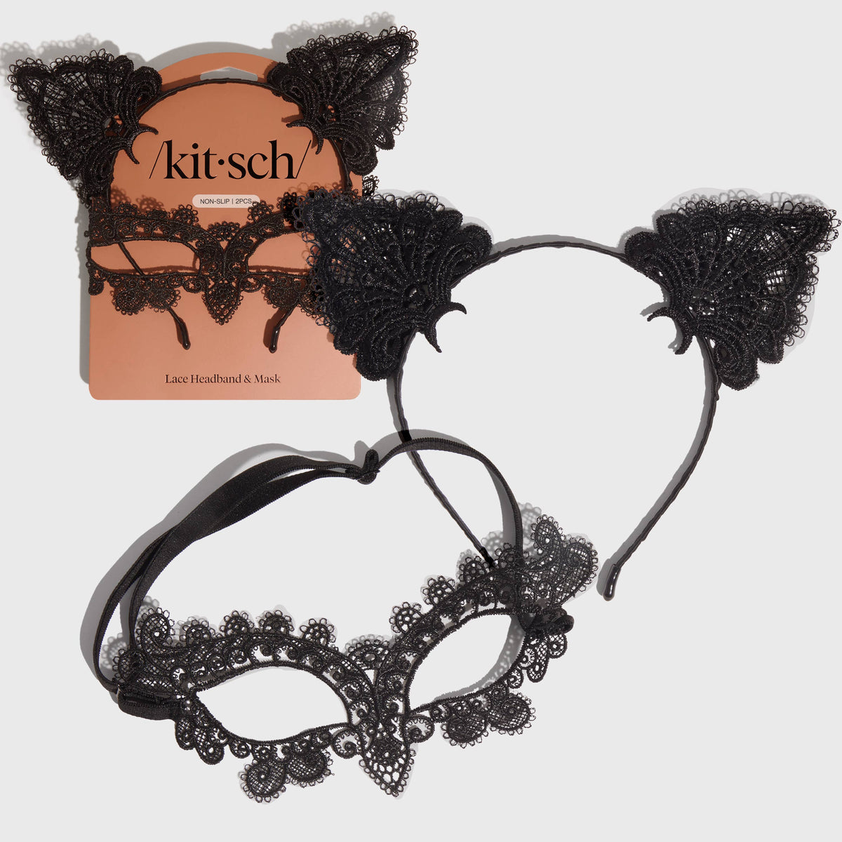 Kitsch Hiuspanta & Naamio 2 osaa - Black Cat