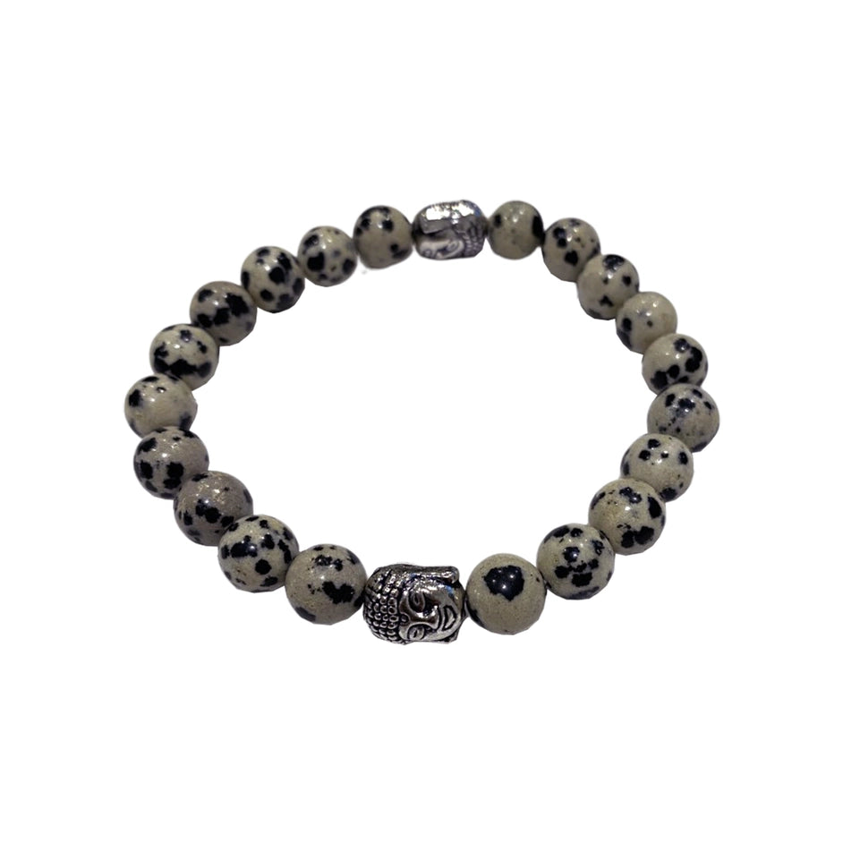 Buddha-armband Dalmatinerjaspis 8mm