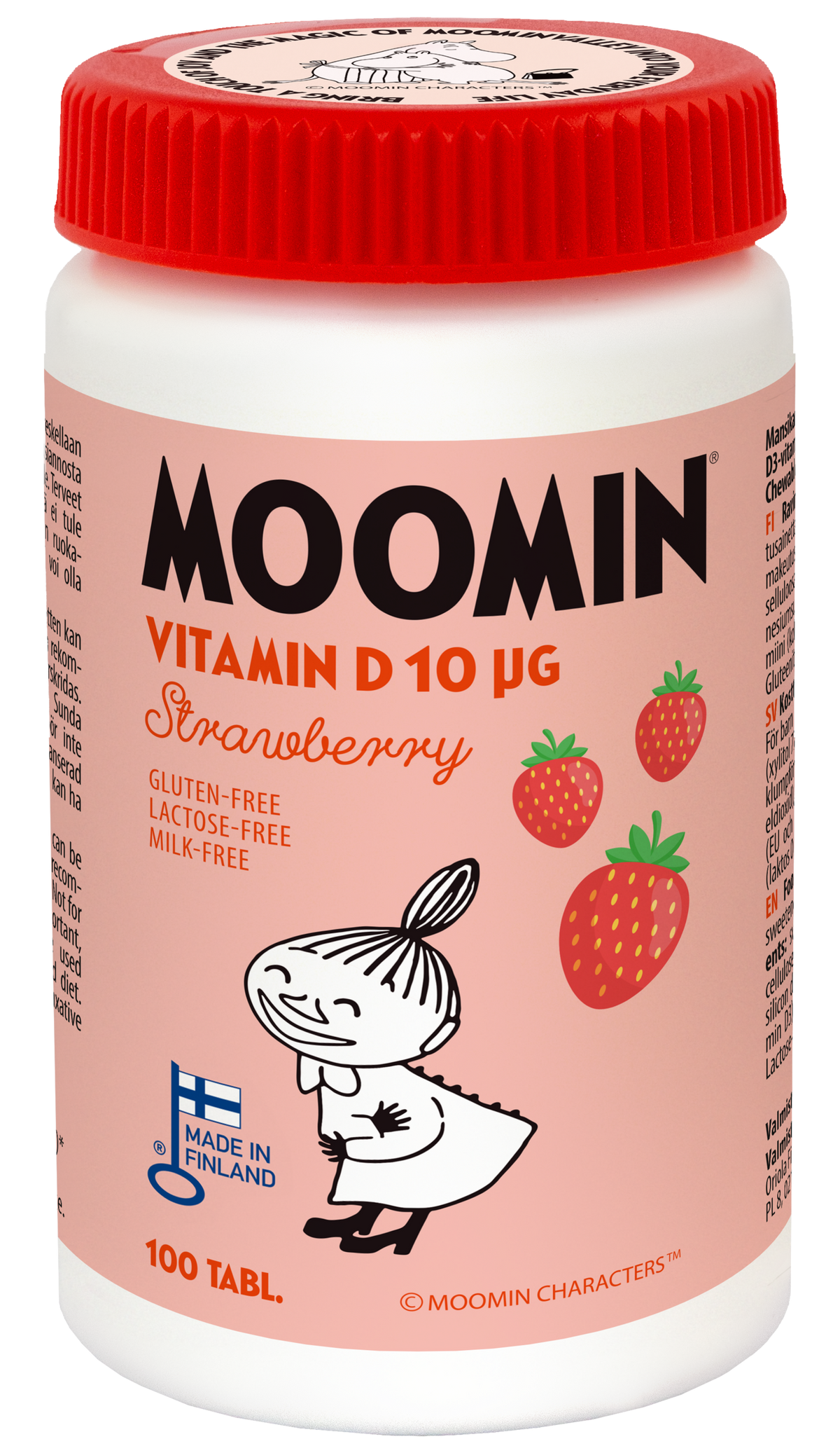Moomin D-vitamiini 10ug mansikka purutabletti 100kpl