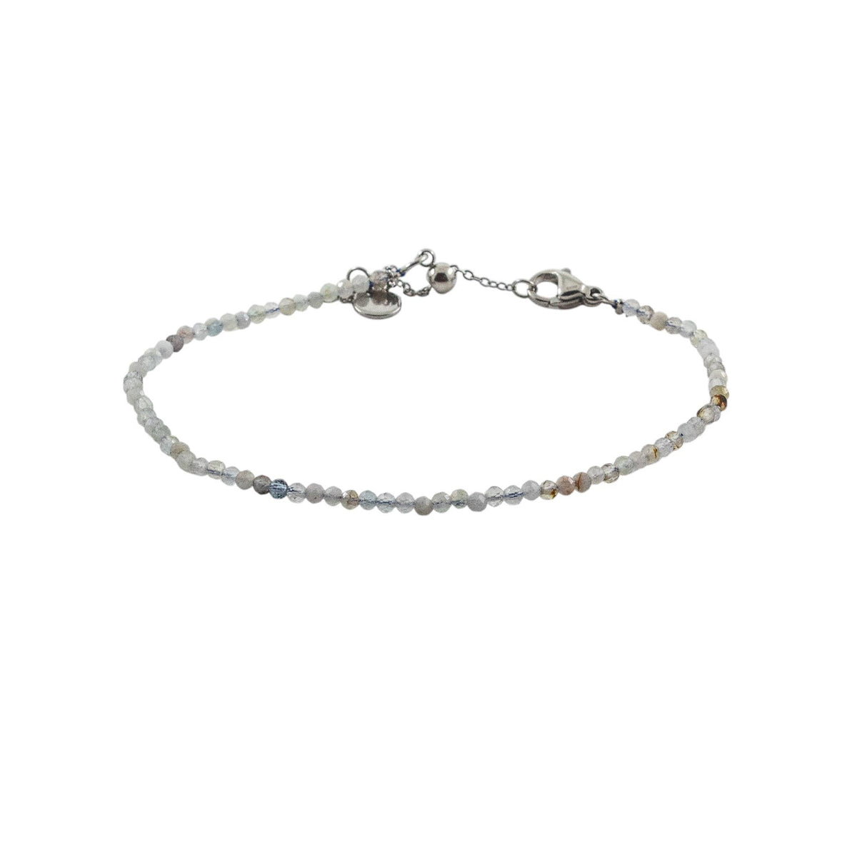 Armband Akvamarin 4 mm fasettslipade pärlor