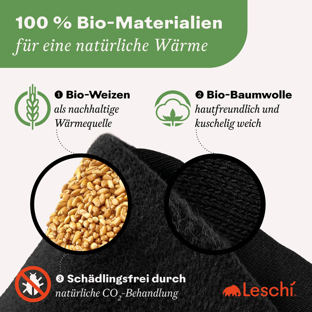Organic grain pillow, microwave-safe, half-moon heating pad