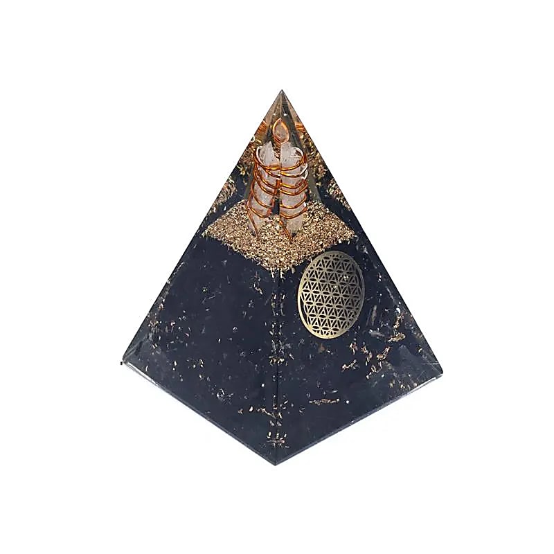 Orgonitpyramid Turmalin Livets blomma - 5x5x8cm