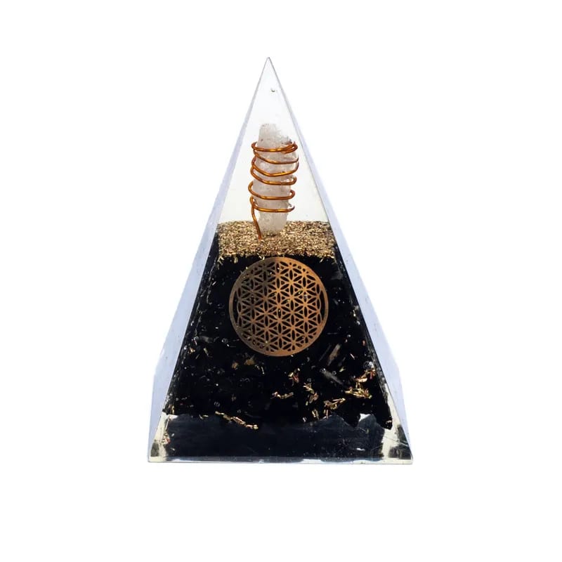 Orgonitpyramid Turmalin Livets blomma - 5x5x8cm
