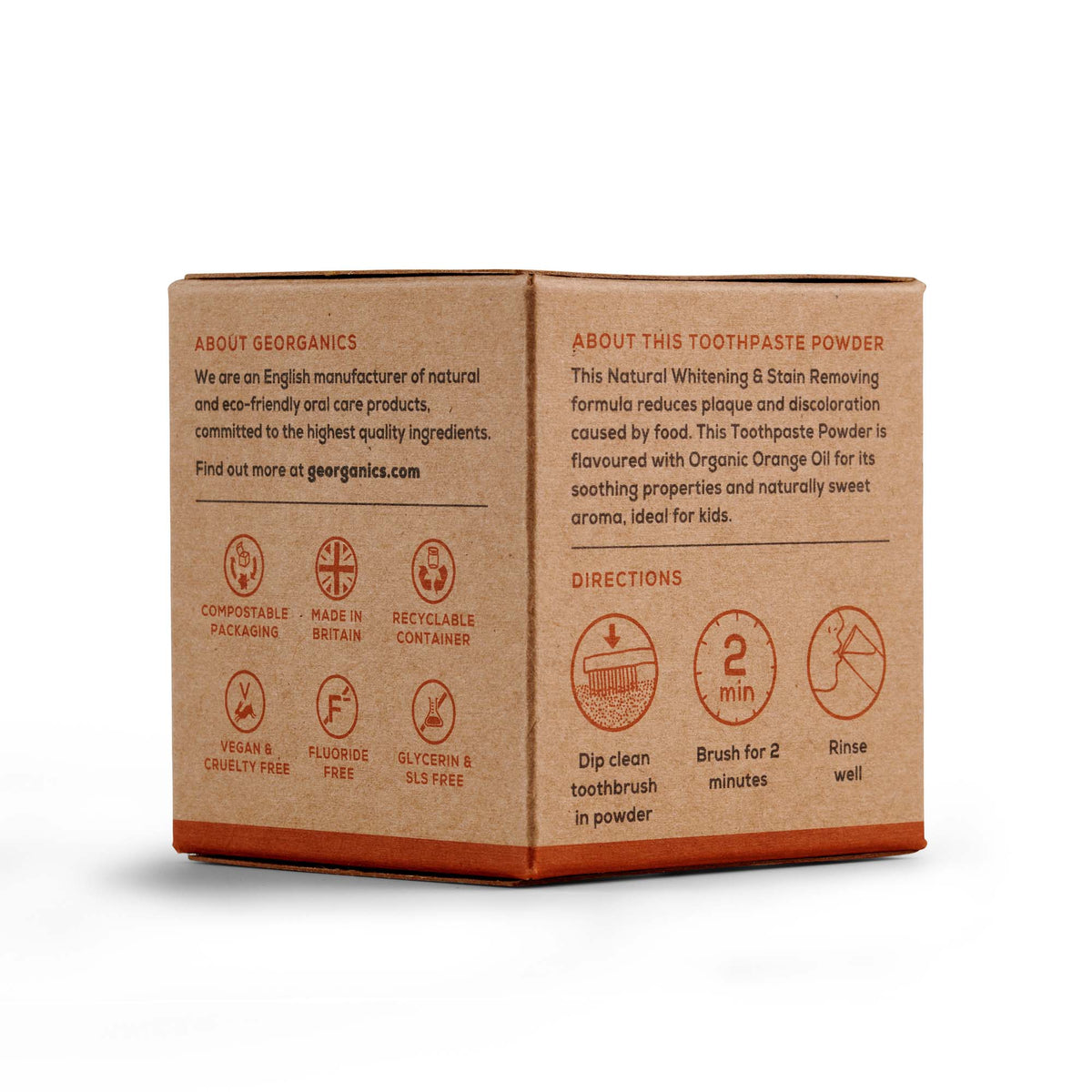Georganics Mineral Toothpaste Powder Orange – naturligt tandkrämspulver 60 ml