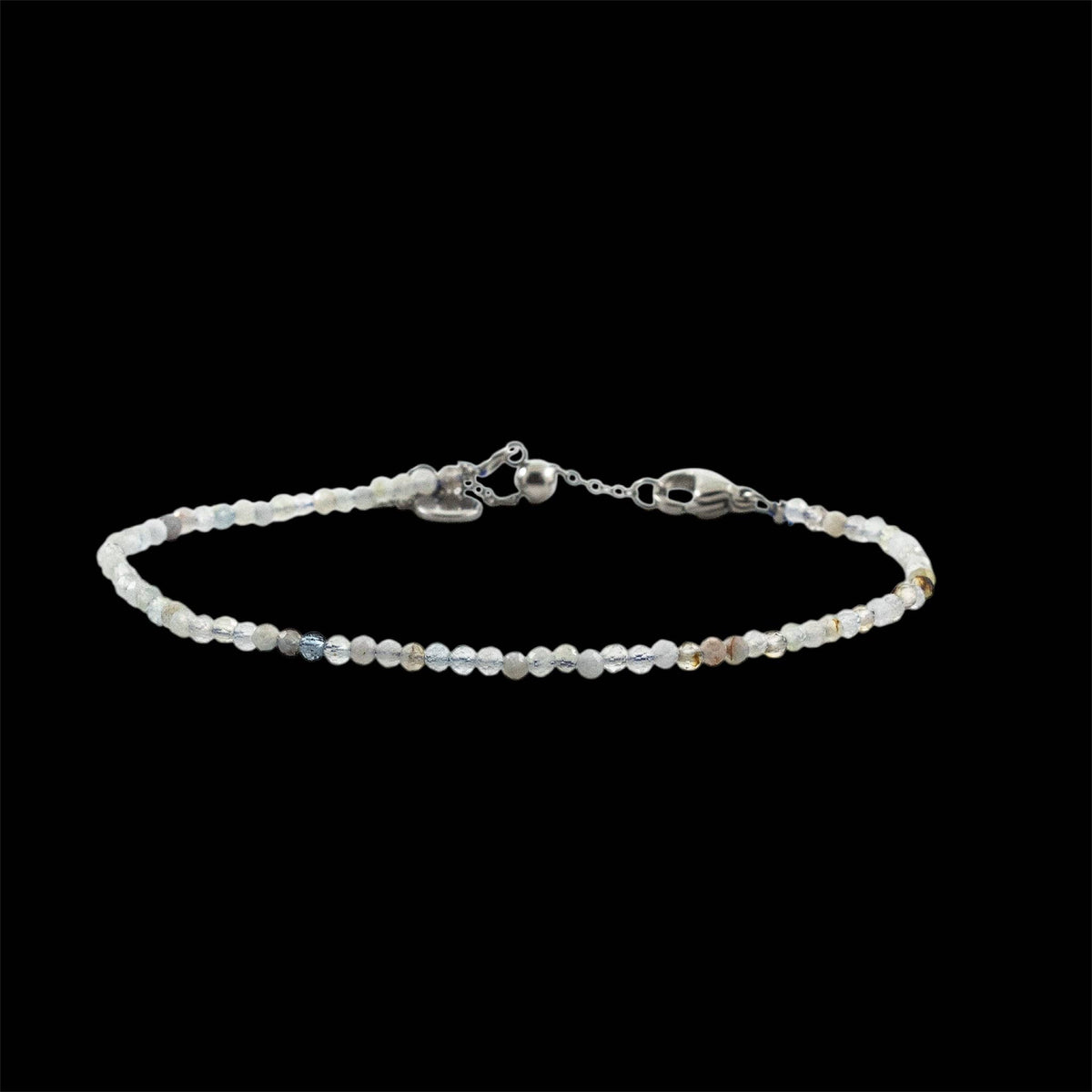 Armband Akvamarin 4 mm fasettslipade pärlor