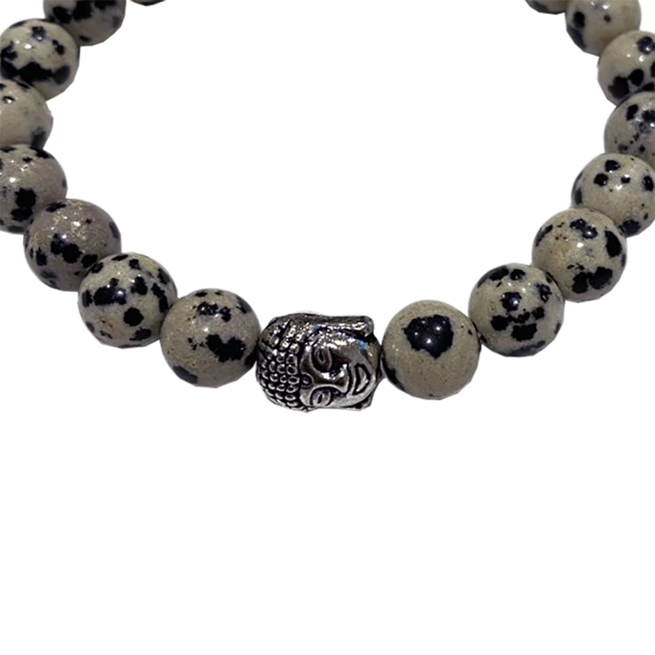 Buddha-armband Dalmatinerjaspis 8mm