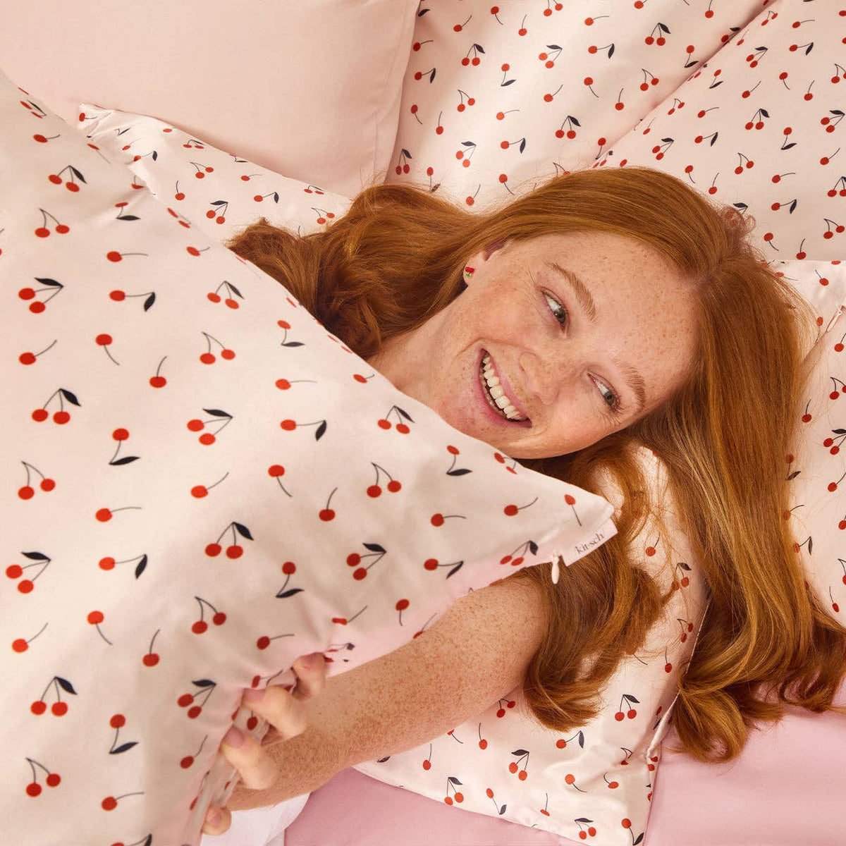 Kitsch Satin Pillowcase Standard - Cherry Print