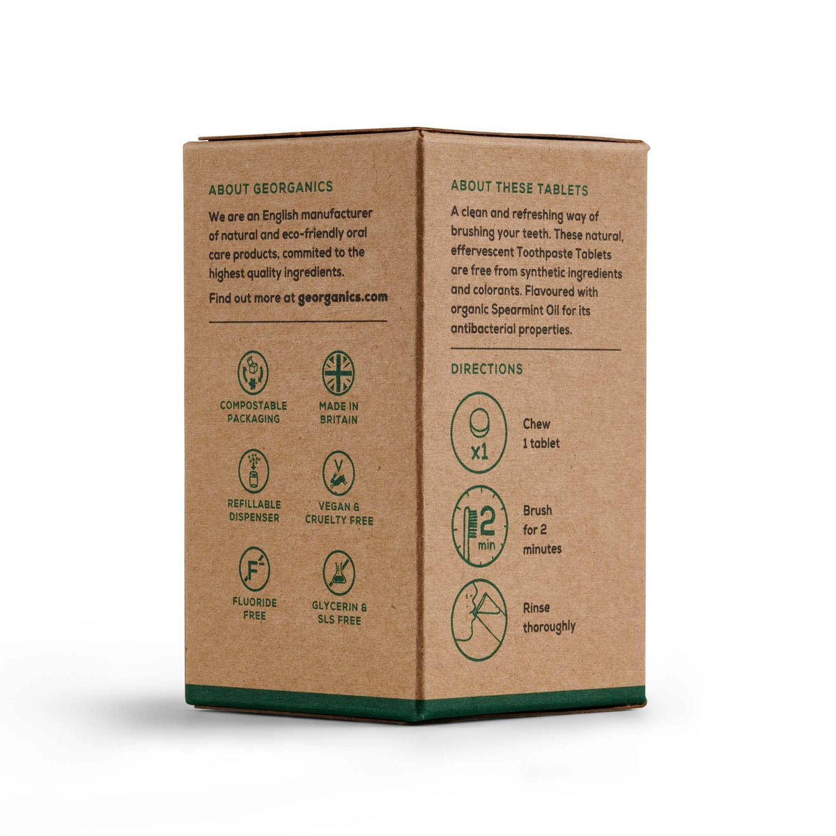 Georganics Hammastahnatabletit 120kpl - Spearmint