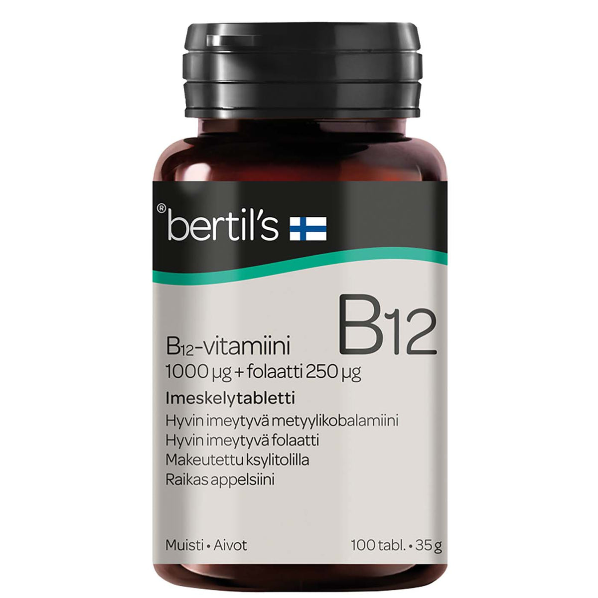 Bertils B12-vitamiini+folaatti 100tbl.