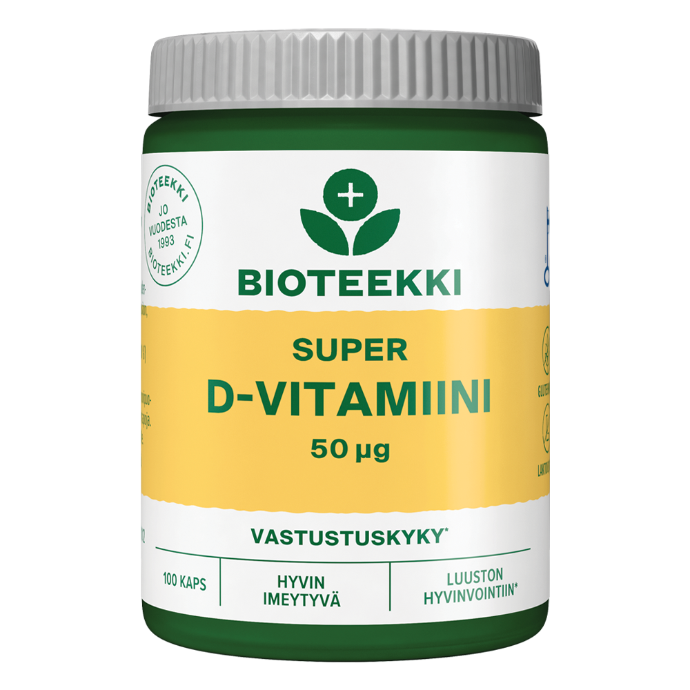 Bioteekins SUPER D-vitamin 50 µg 100 kapslar