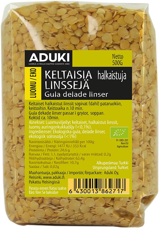 Keltainen halkaistu linssi (L) 500g