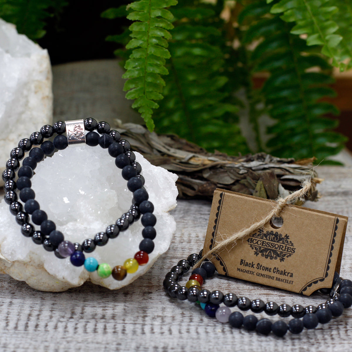 Magneettirannekoru Black Stone Chakra