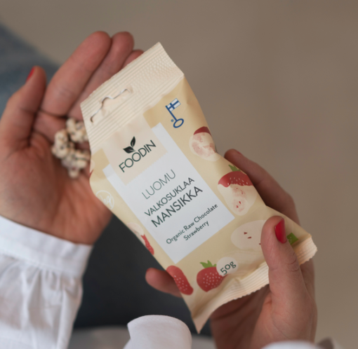 Foodin - Valkosuklaamansikka (L) 50g