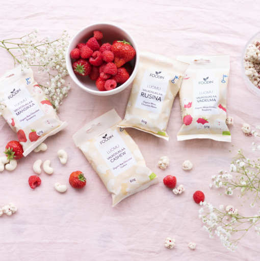 Foodin - Valkosuklaamansikka (L) 50g