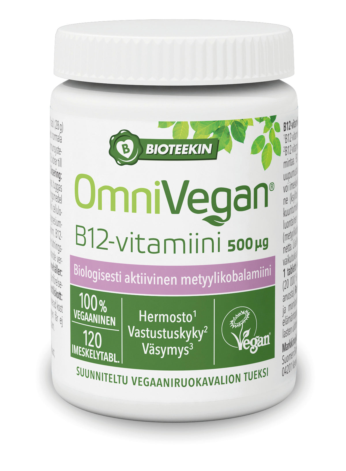 Bioteekki Vegan B12-vitamiini 120tbl.
