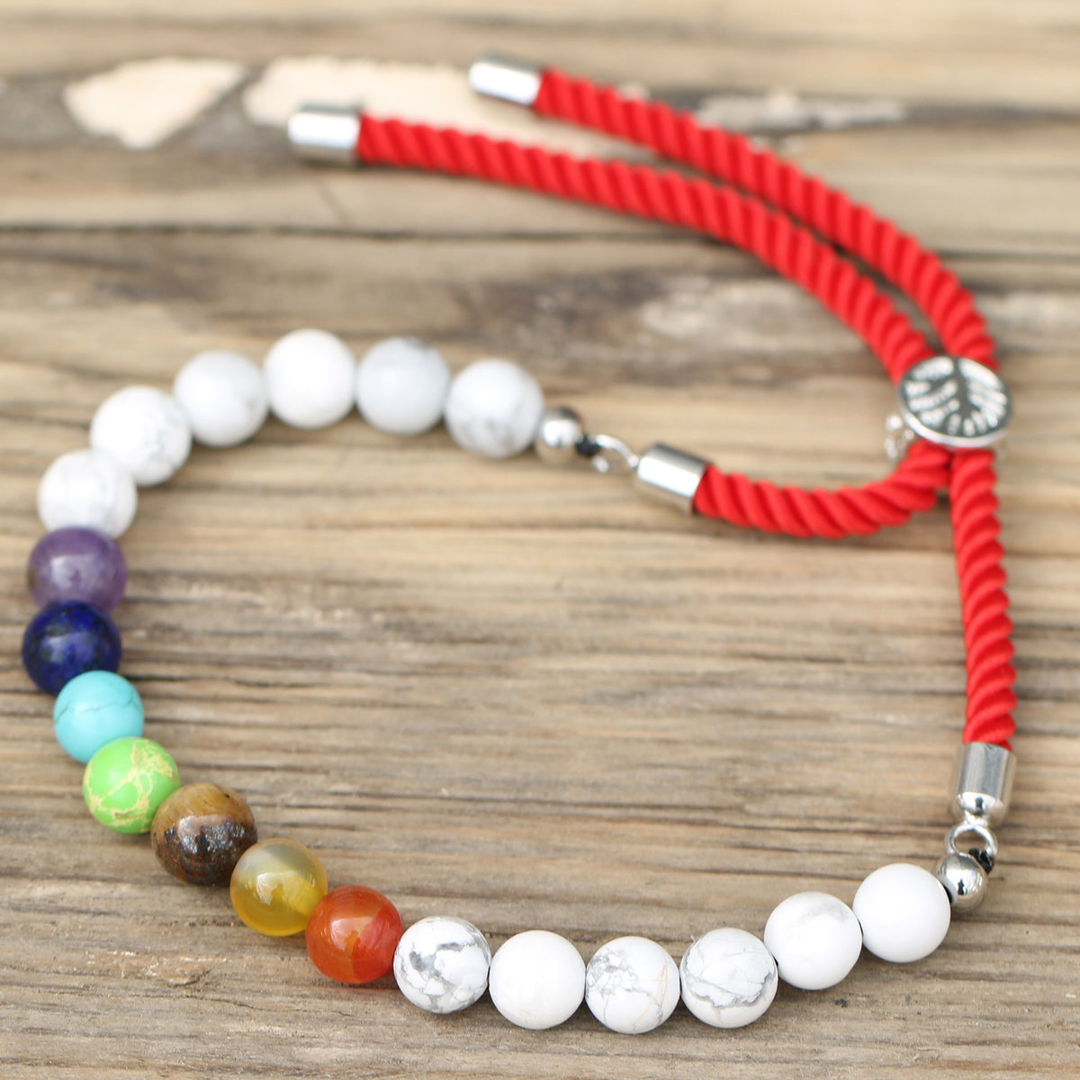 Armband 925 Silver Howlit - Chakra