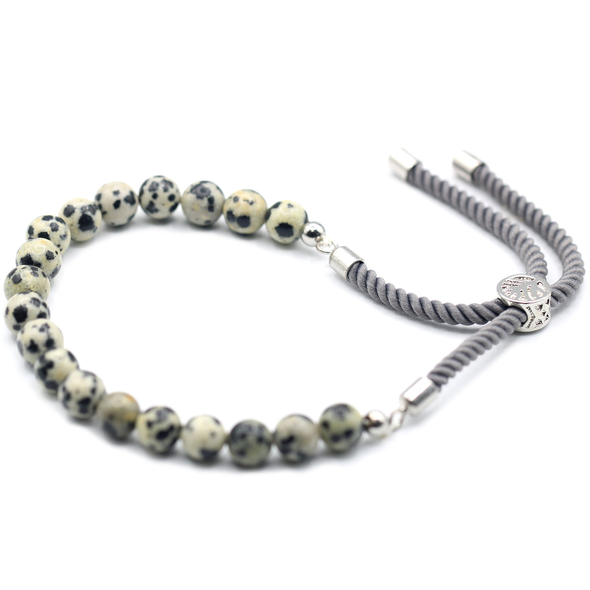 Armband Dalmatiner Jaspis 925 silverpläterat