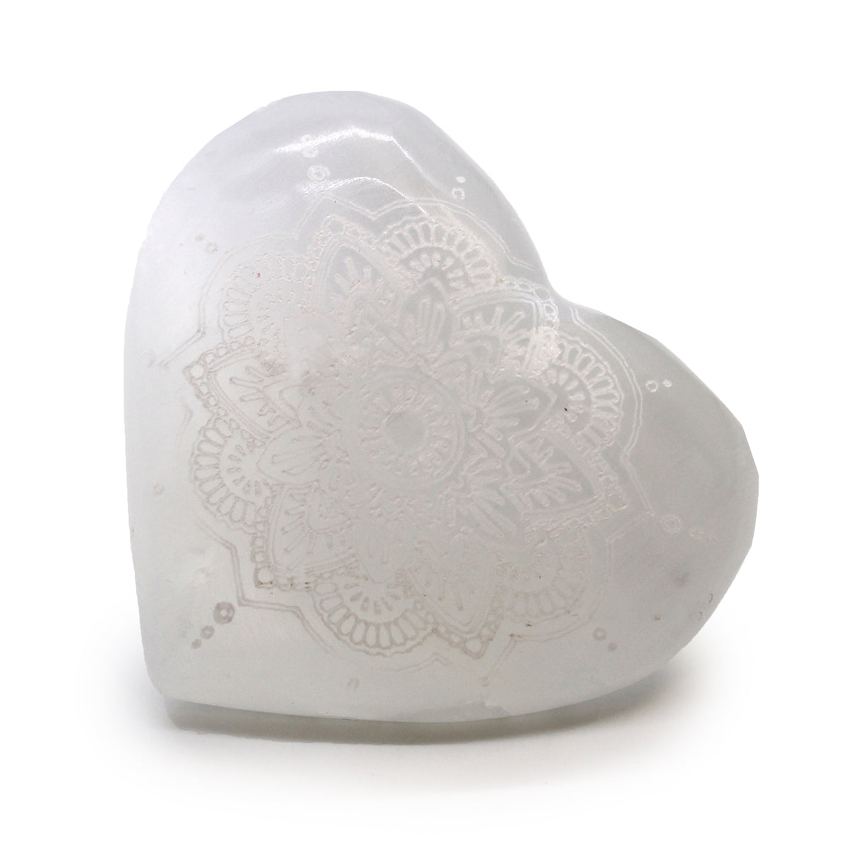 Seleniitti sydän Mandala 1 kpl 7-8cm