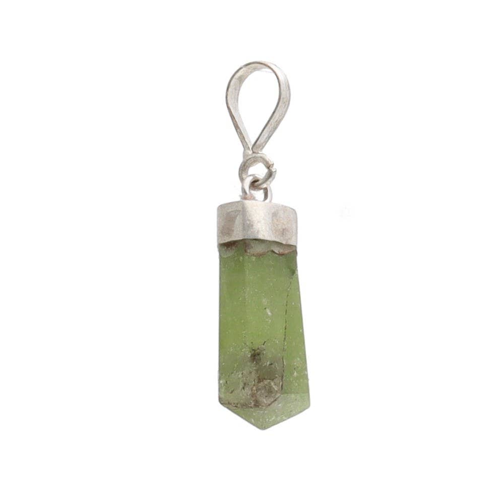 Polished Peridot Pendant in 925 Sterling Silver
