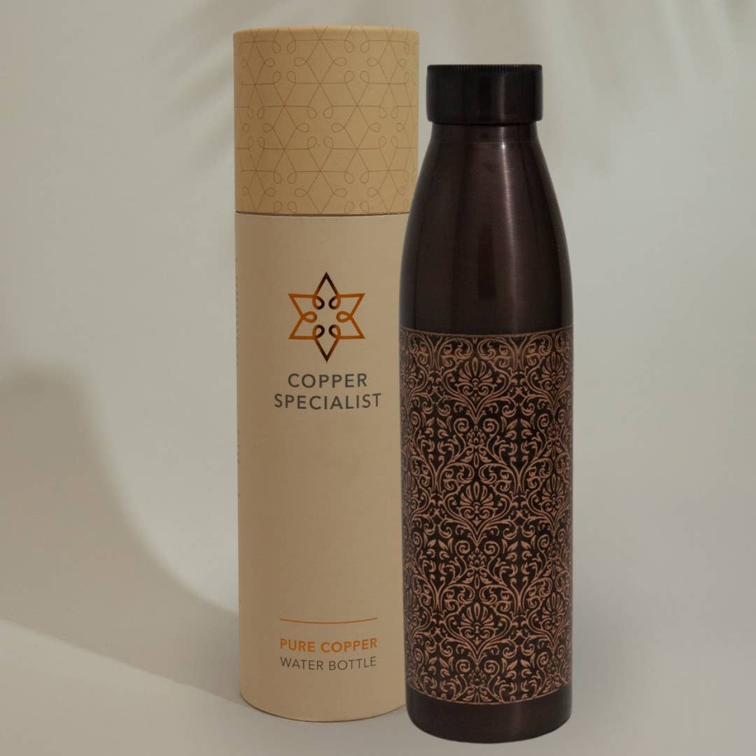 Kaiverrettu kuparipullo Antique 950 ml