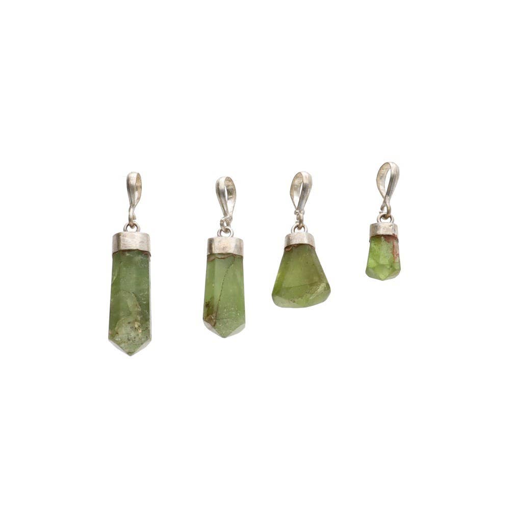 Polished Peridot Pendant in 925 Sterling Silver