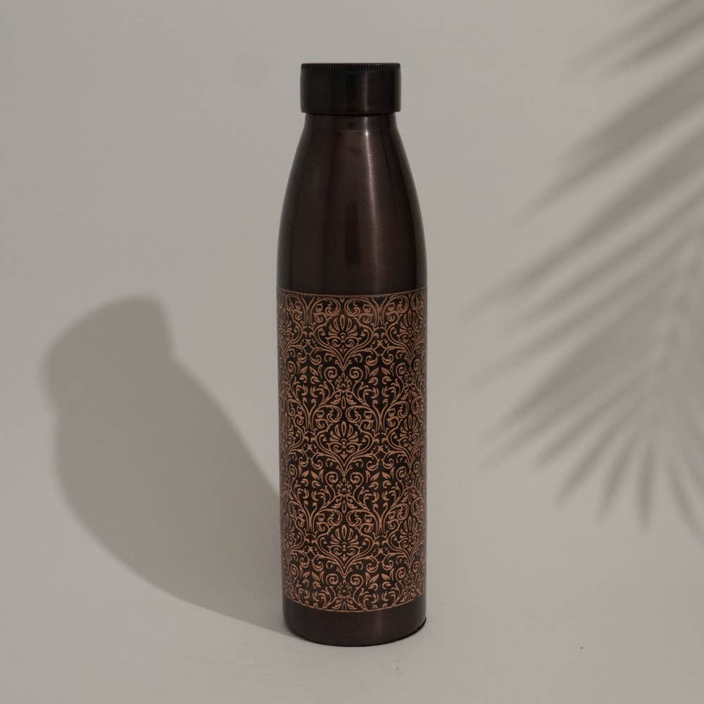 Kaiverrettu kuparipullo Antique 950 ml