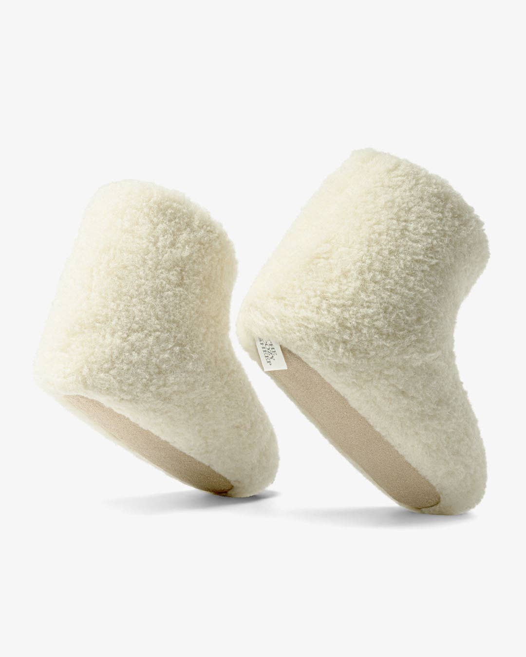 The Cozy Sheep Merinotofflor, hög modell – Vit