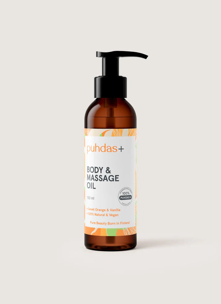 Puhdas+ Body & Massage Oil Appelsiini & Vanilja 150ml
