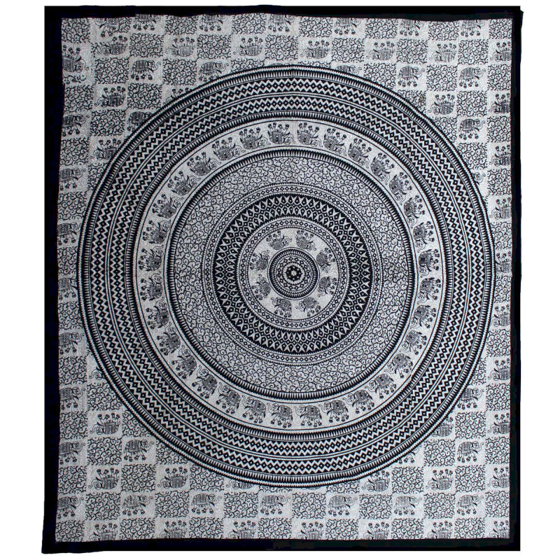Sänkypeitto / seinäkangas Tupla - Elephant Mandala